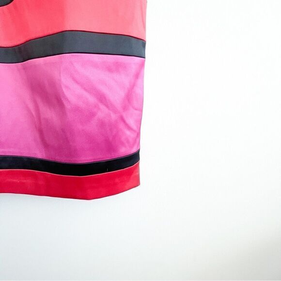 Laura Petite Fitted Dress Bodycon Black Red Pink Satin Sleeveless Sheath Size 6 - Picture 4 of 13